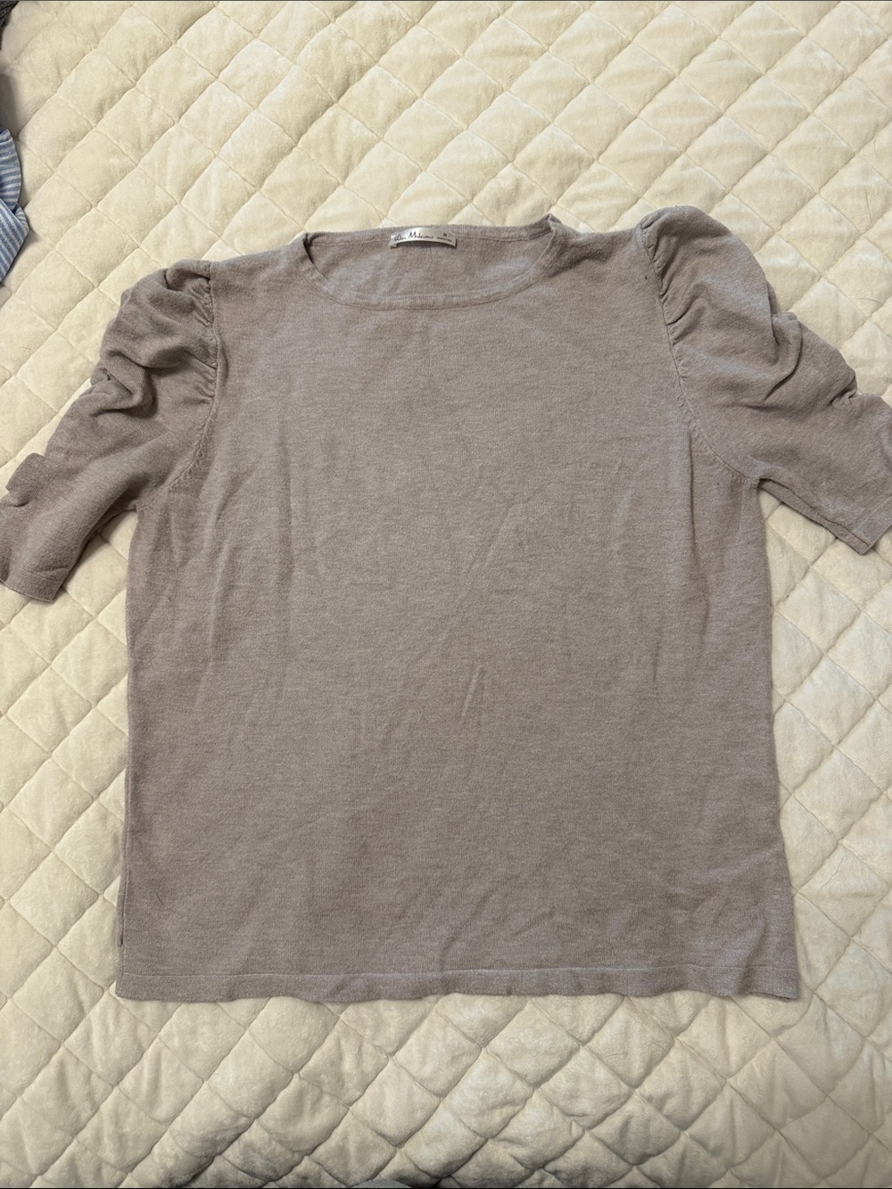 Women's Puff Sleeve Knit Sweater in Levender